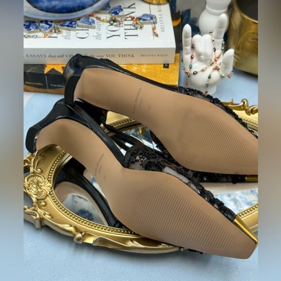🆕 KURT GEIGER LONDON 🧿 NWOB Regent Floral Sequin Low Heel Slingback Sz 37 US 7 - Picture 13 of 14